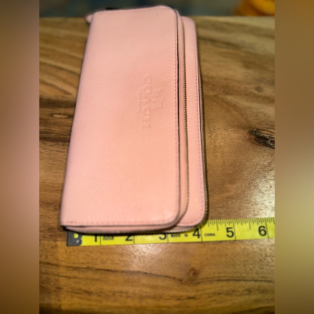 Coach, Pale Pink Zip Around Wallet with Wristlet - Picture 6 of 8